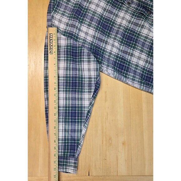 VTG Abercrombie Fitch The Big Shirt Mens Size Medium Plaid Flannel Purple Green - Picture 6 of 9